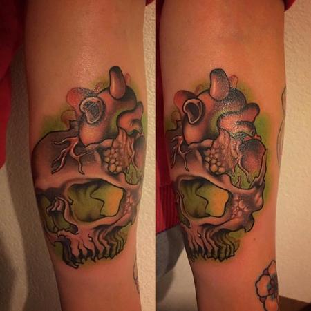 Color - Fungal Skull Color Tattoo